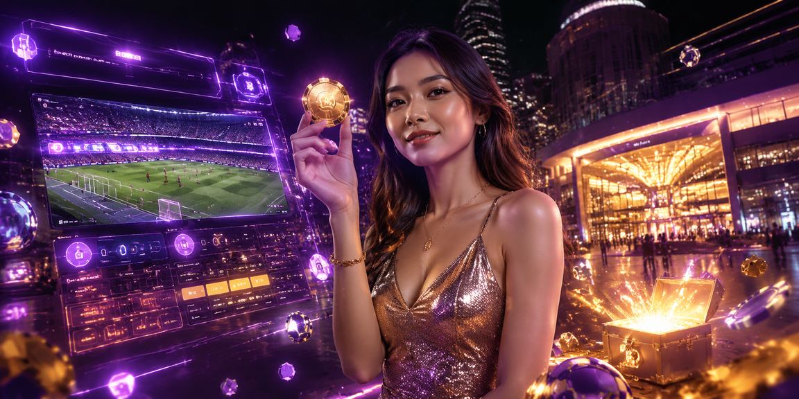 Suasana hiburan sukan malam di Petaling Jaya berlatarbelakangkan paparan pertaruhan digital